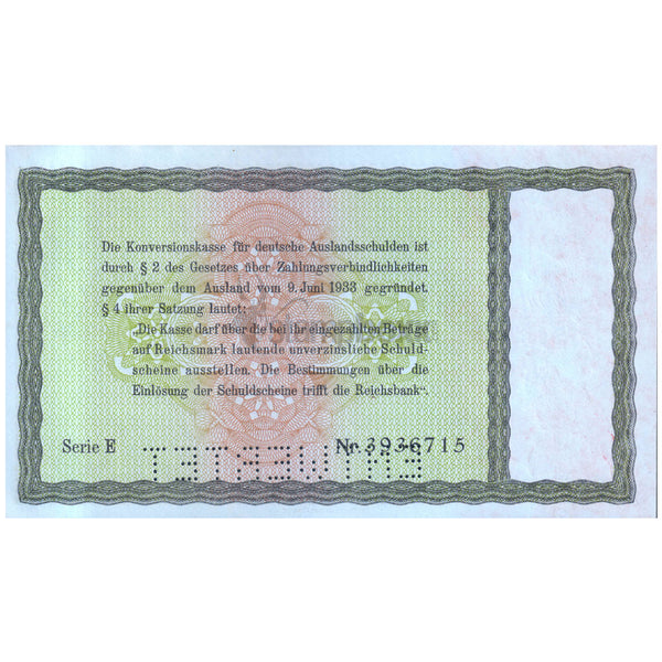 GERMANY 5 REICHMARKS 1934 P-207 UNC SPECIMEN-SERIAL 6715