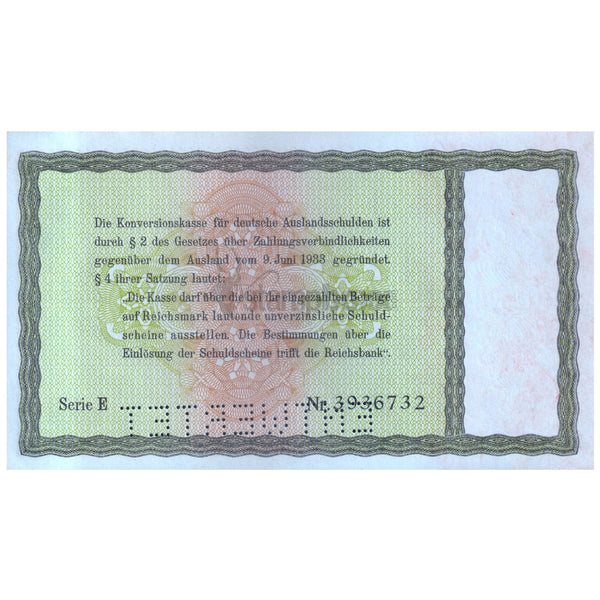 GERMANY 5 REICHMARKS 1934 P-207 UNC SPECIMEN-SERIAL 6732