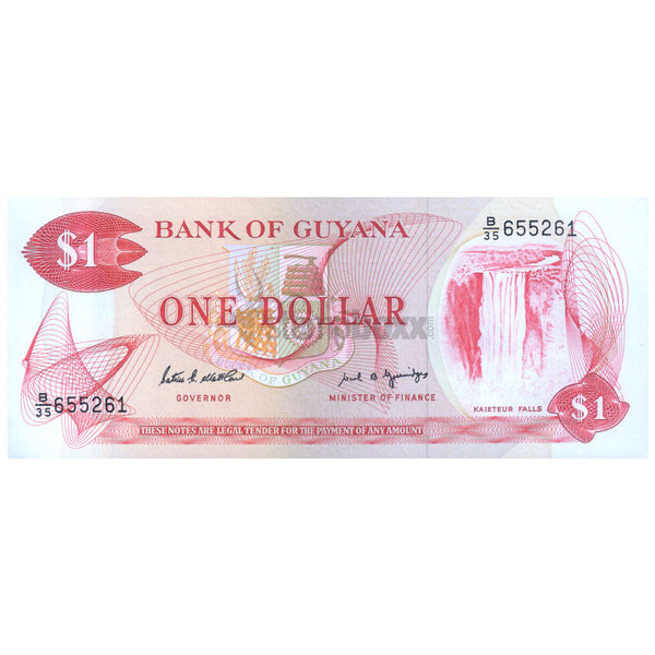 GUYANA 1 DOLLAR 1966-1992 P-21f UNC
