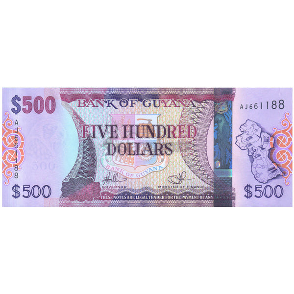 GUYANA 500 DOLLARS 2011 P-37 UNC