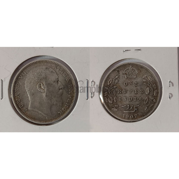 BRITISH INDIA 1 RUPEE 1907 - EDWARD VII