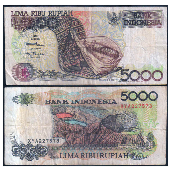 INDONESIA 5000 RUPIAH 1992 P-130 USED GRADE