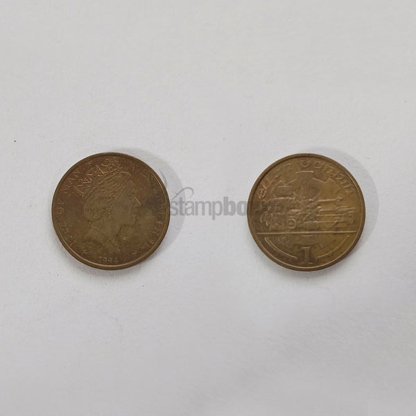 ISLE OF MAN 1 PENNY 1988-1995 KM#207 VF GRADE