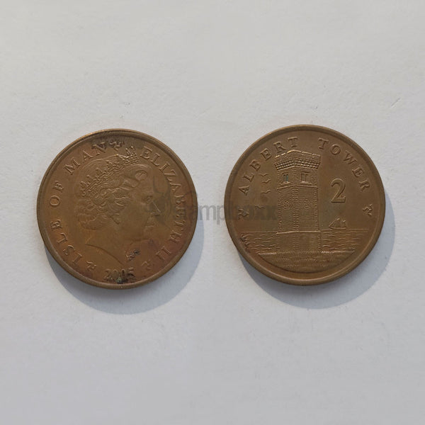 ISLE OF MAN 2 PENCE 2004-2016 KM#1254 XF GRADE