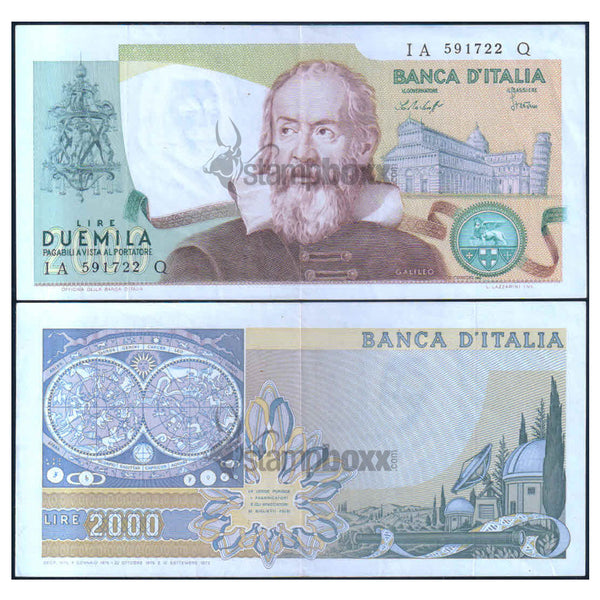 ITALY 2000 LIRE 1973 P-103 XF GRADE