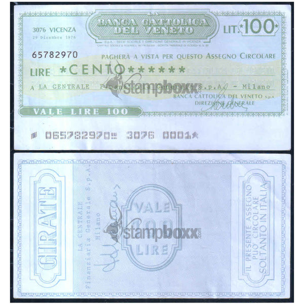 ITALY 6 DIFFERENT CHEQUES XF GRADE