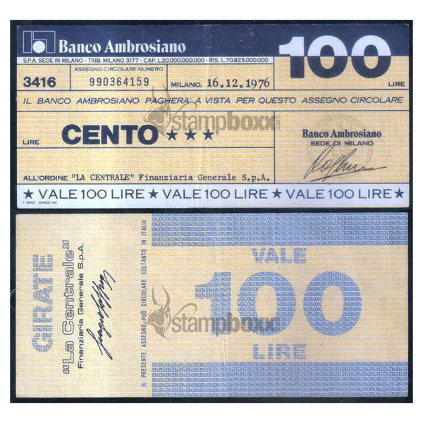 ITALY 6 DIFFERENT CHEQUES XF GRADE