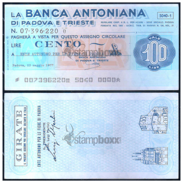 ITALY 6 DIFFERENT CHEQUES XF GRADE