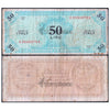 ITALY MILITARY ISSUE 50 LIRE 1943 P-M14 USED GRADE
