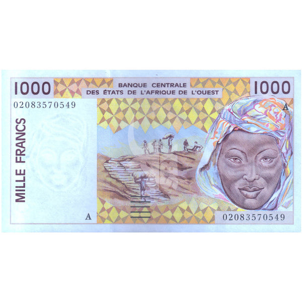 IVORY COAST - WEST AFRICAN STATES 1000 FRANCS 2003 P-111A UNC