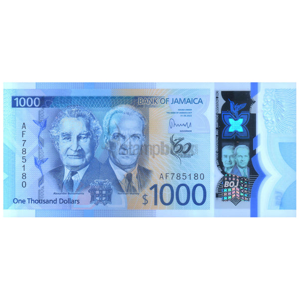 JAMAICA 1000 DOLLARS 2022 P-W97 UNC POLYMER