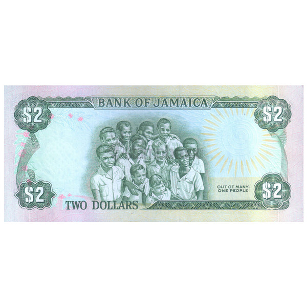 JAMAICA 2 DOLLARS 1982 P-65a UNC