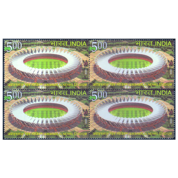 JAWAHARLAL NEHRU STADIUM 2010 BLOCK OF 4 MNH