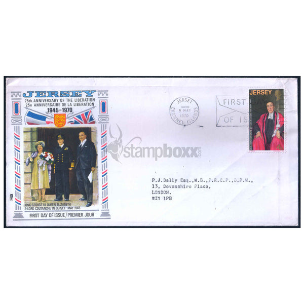 JERSEY 25th ANNNI. OF THE LIBERATION 1970 v1 FDC