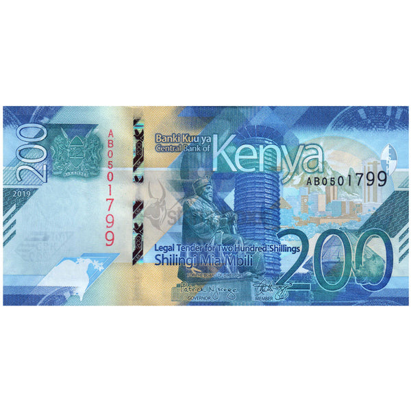 KENYA 200 SHILLINGS 2019 P-54 UNC