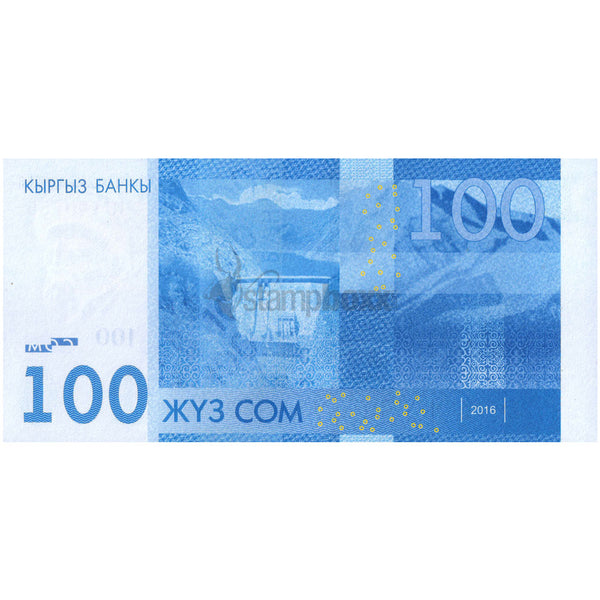 KYRGYZSTAN 100 SOM 2016 P-26b UNC