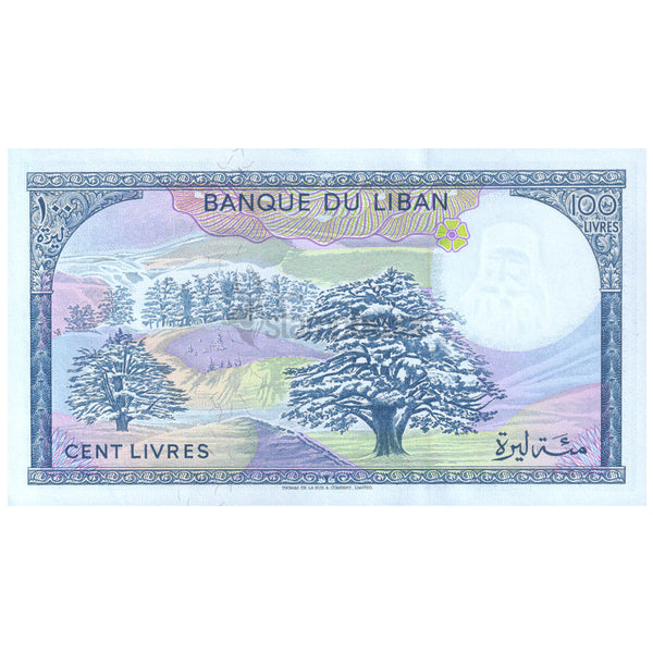 LEBANON 100 LIVRES 1988 P-66d UNC