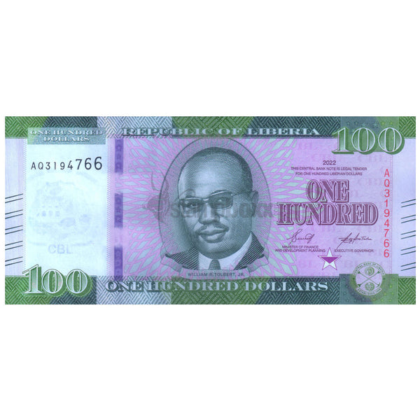 LIBERIA 100 DOLLARS 2022 P-W41 UNC