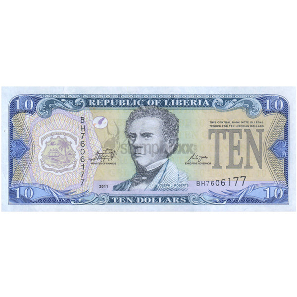 LIBERIA 10 DOLLARS 2011 P-27g UNC
