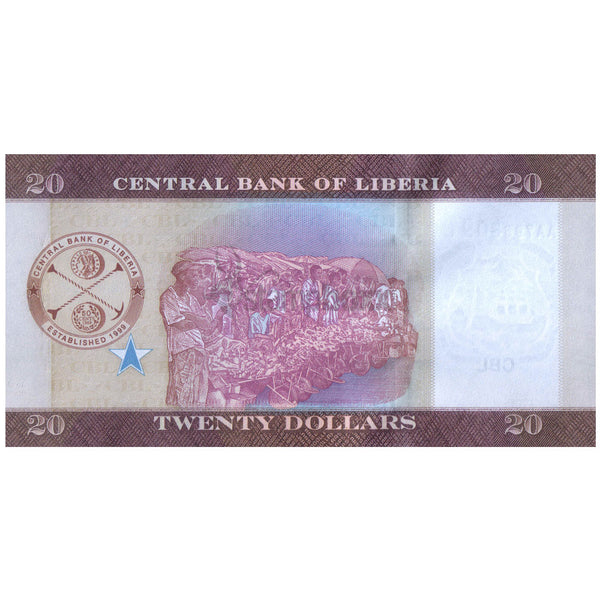 LIBERIA 20 DOLLARS 2016 P-33a UNC