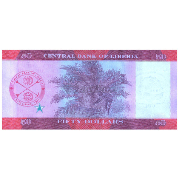 LIBERIA 50 DOLLARS 2022 P-W40 UNC