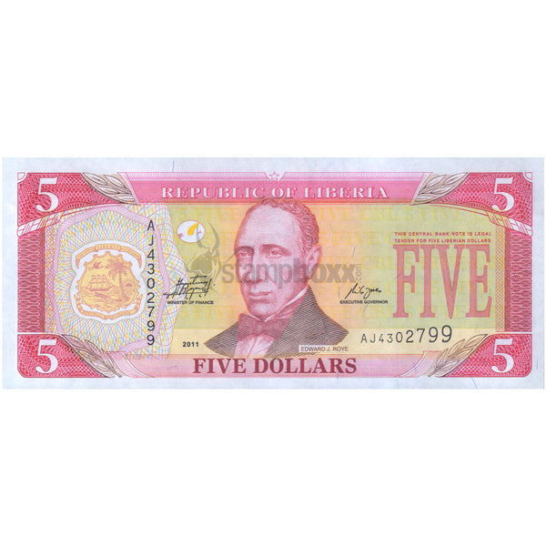LIBERIA 5 DOLLARS 2011 P-26g UNC