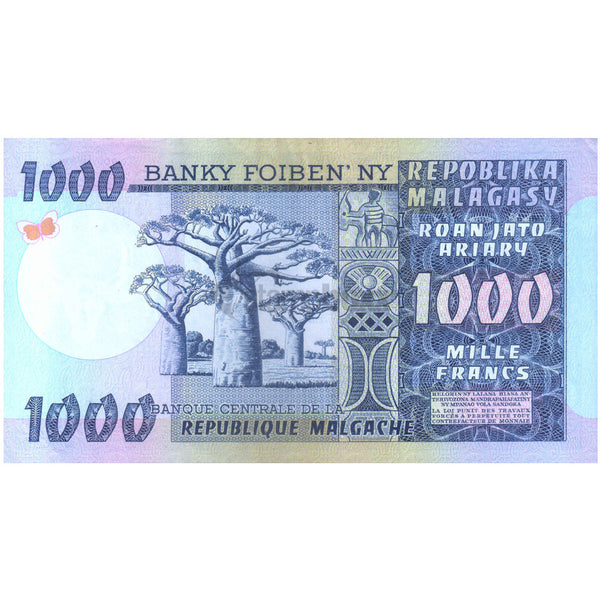 MADAGASCAR 1000 ARIARY 1974-75 P-65 UNC