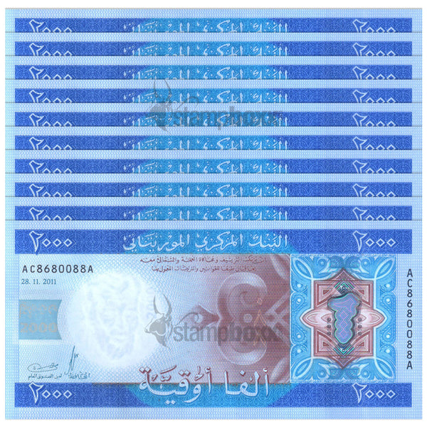 MAURITANIA 2000 OUGUIYA 2011 P-20 UNC x10Pcs