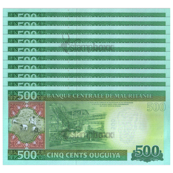 MAURITANIA 500 OUGUIYA 2013 P-18 UNC x10pcs