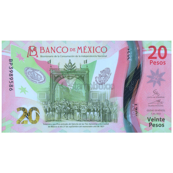 MEXICO 20 PESOS 2022 P-132 UNC POLYMER