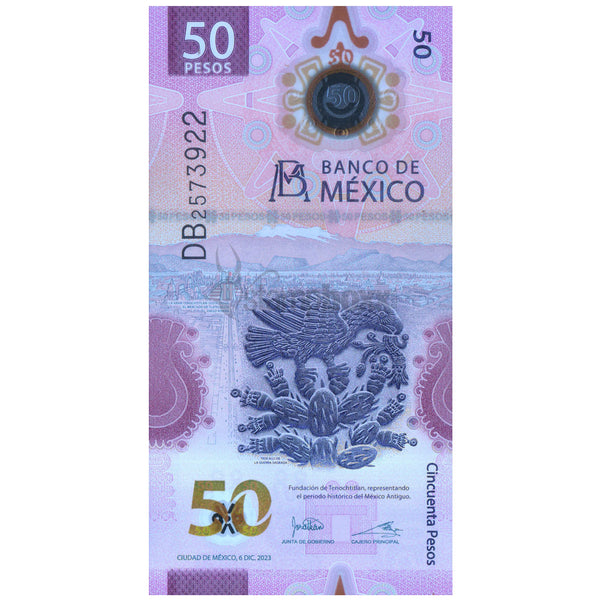 MEXICO 50 PESOS 2023 P-133-12-2023(2) UNC POLYMER