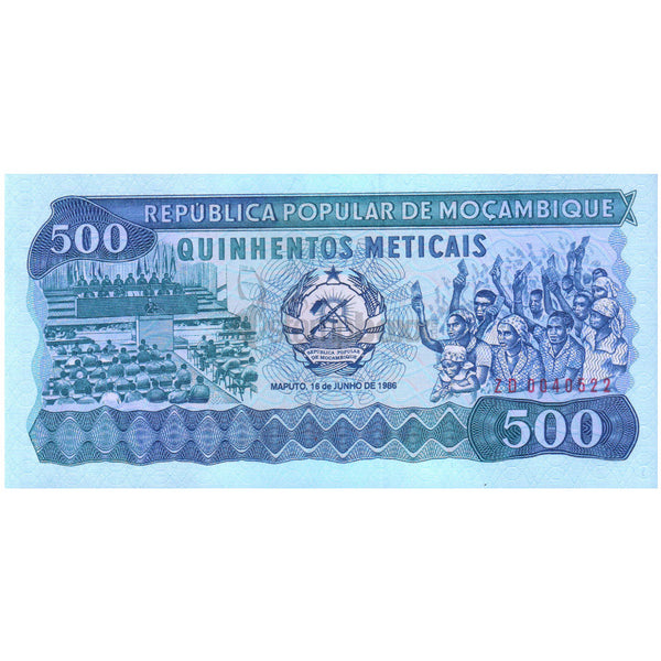MOZAMBIQUE 500 METICAIS 1986 P-131b UNC