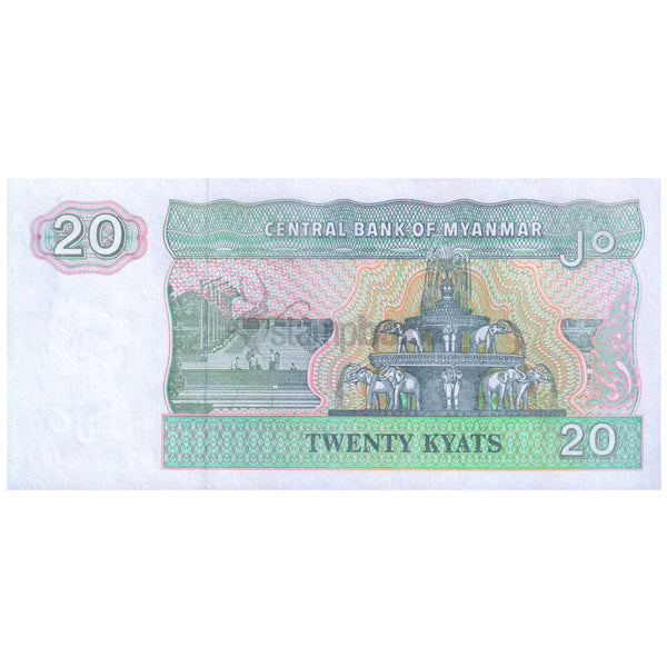 MYANMAR 20 KYAT 1994 P-72(2) UNC