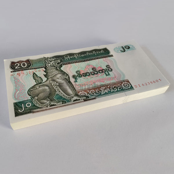 MYANMAR 20 KYATS 1994 P-72 UNC BUNDLE