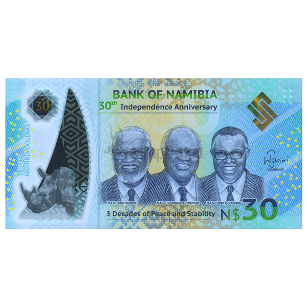NAMIBIA 30 DOLLARS 2020 P-18 UNC POLYMER WITH FOLDER