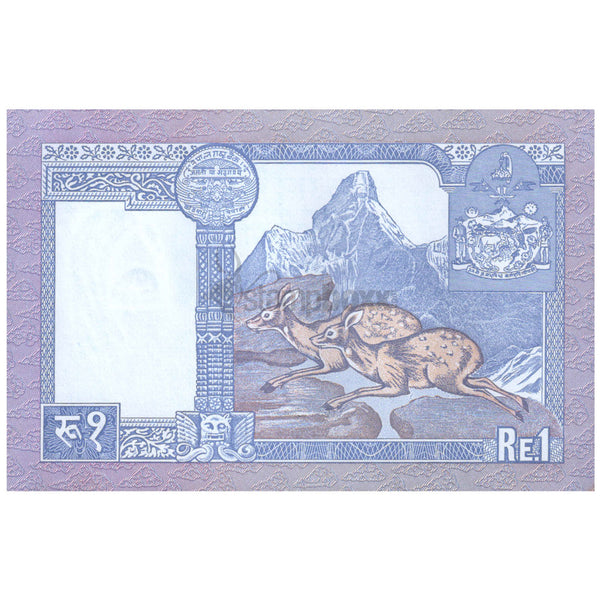 NEPAL 1 RUPEE 1990-1995 P-22(5)UNC (MILD STAIN)