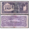 NETHERLANDS INDIES 10 GULDEN 1942 P-125c USED GRADE