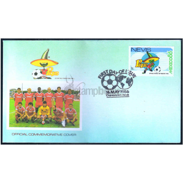 NEVIS - PIQUE MEXICO 1986 v1 FDC