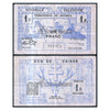 NEW CALEDONIA 1 FRANC 1943 P-52 USED GRADE