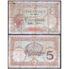 NEW CALEDONIA 5 FRANCS 1926 P-36b(2) USED GRADE