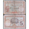 NEW CALEDONIA 5 FRANCS 1926 P-36b(2) USED DAMAGED