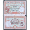 NEW CALEDONIA 5 FRANCS 1926 P-36b(2) USED DAMAGED