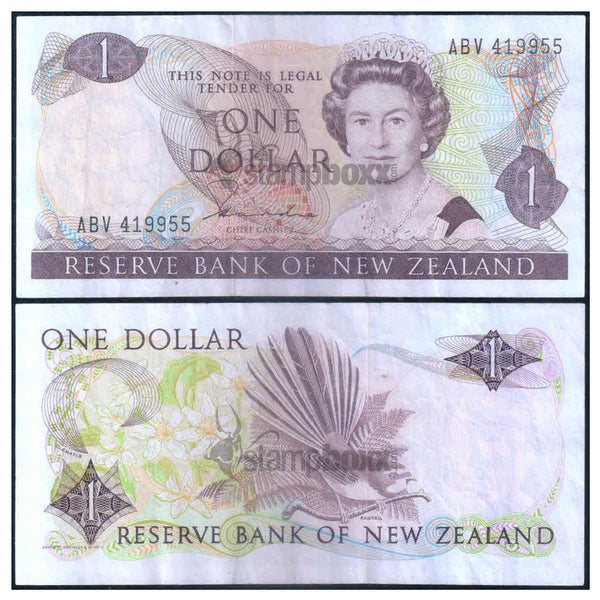 NEW ZEALAND 1 DOLLAR 1981-1992 P-169a USED GRADE