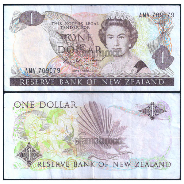 NEW ZEALAND 1 DOLLAR 1981-1992 P-169c USED GRADE
