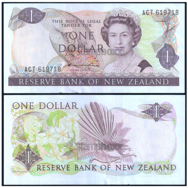 NEW ZEALAND 1 DOLLAR 1981-1992 P-169a XF GRADE