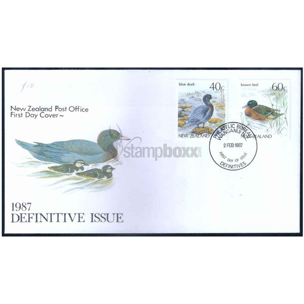 NEW ZEALAND DEFINITIVE BIRD ISSUE 1987 v2 FDC
