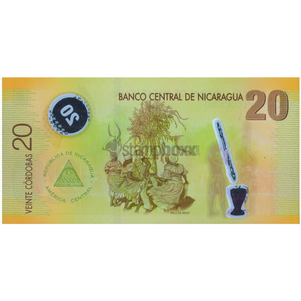 NICARAGUA 20 CORDOBAS 2007 P-202b UNC POLYMER