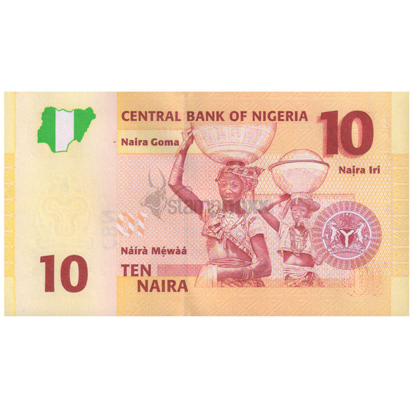 NIGERIA 10 NAIRA 2009 P-33d UNC PAPER
