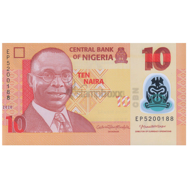 NIGERIA 10 NAIRA 2020 P-39l UNC POLYMER