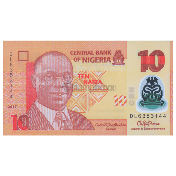 NIGERIA 10 NAIRA 2017 P-39h UNC POLYMER